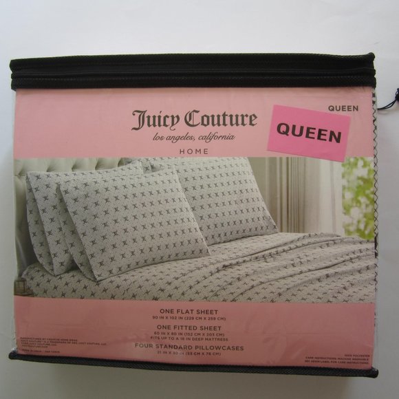 Juicy Couture Bedding Juicy Couture Jc Black White Queen Sheet Set